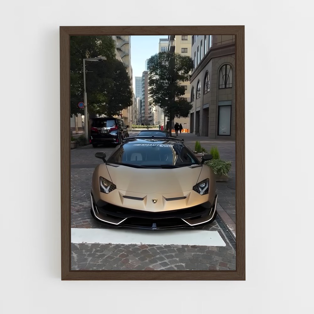 Poster L'Aventador Doré – affiche Lamborghini (vue 5)